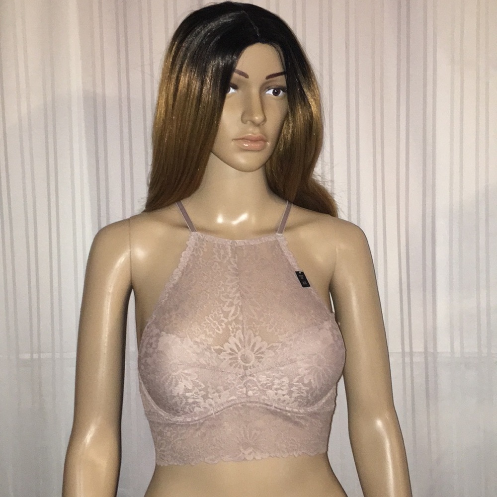 LAST 1!!! New VS Pink High Neck Lace Push Up Bra - Picture 2 of 8
